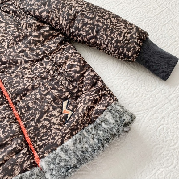 Nono Girls' Faux Fur Reversible Insulated‎ Jacket, 9-10 - Picture 5 of 6